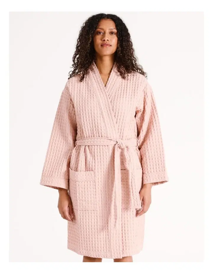 Waffle Robe in Rose